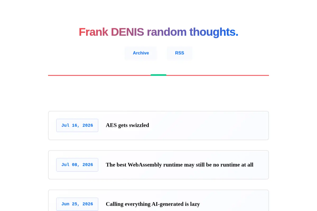 Frank DENIS random thoughts.
