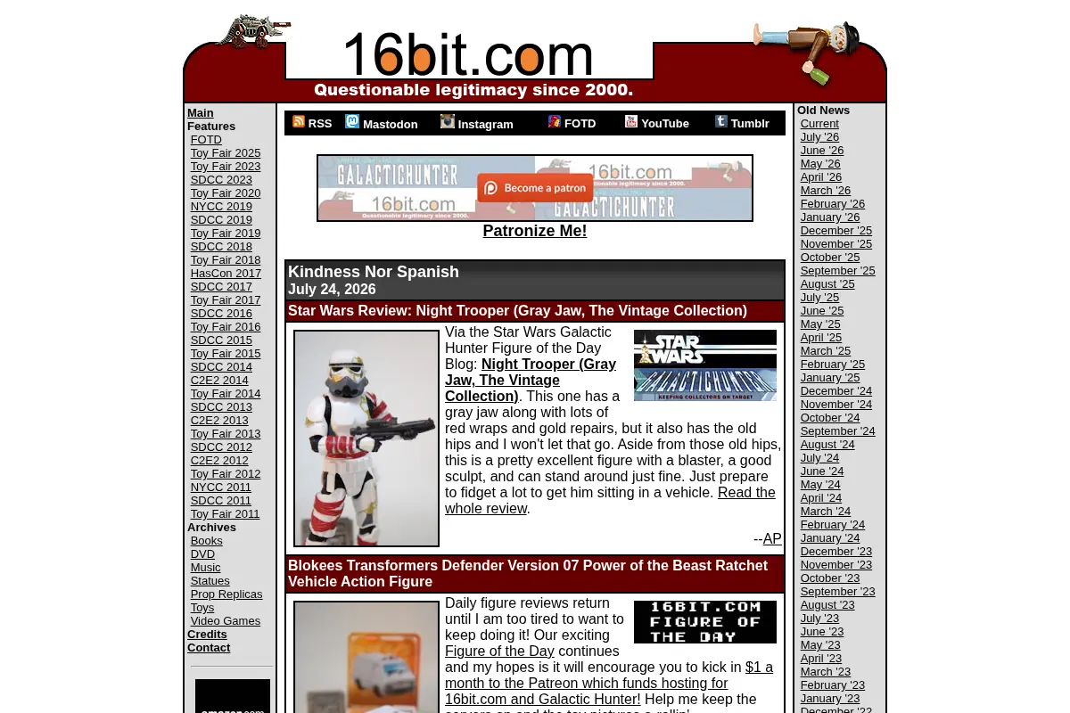 16bit.com: Action Figures and Toys News
