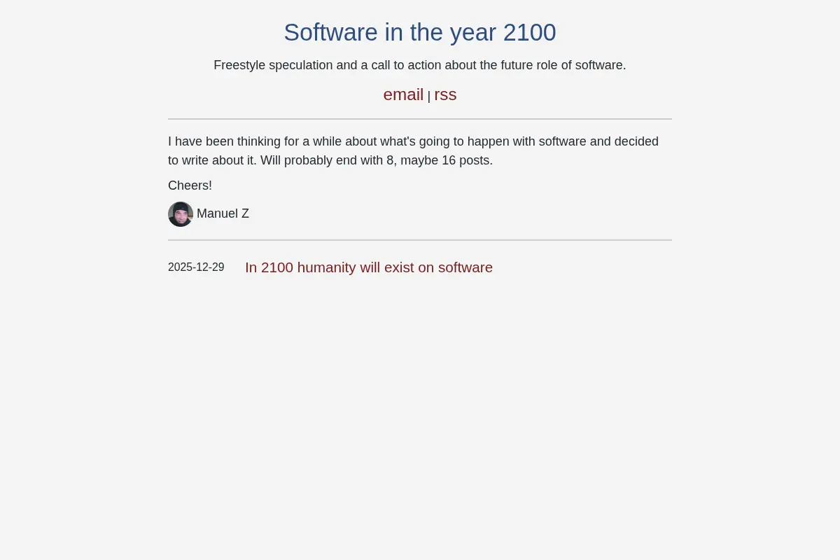 Software in the year 2100