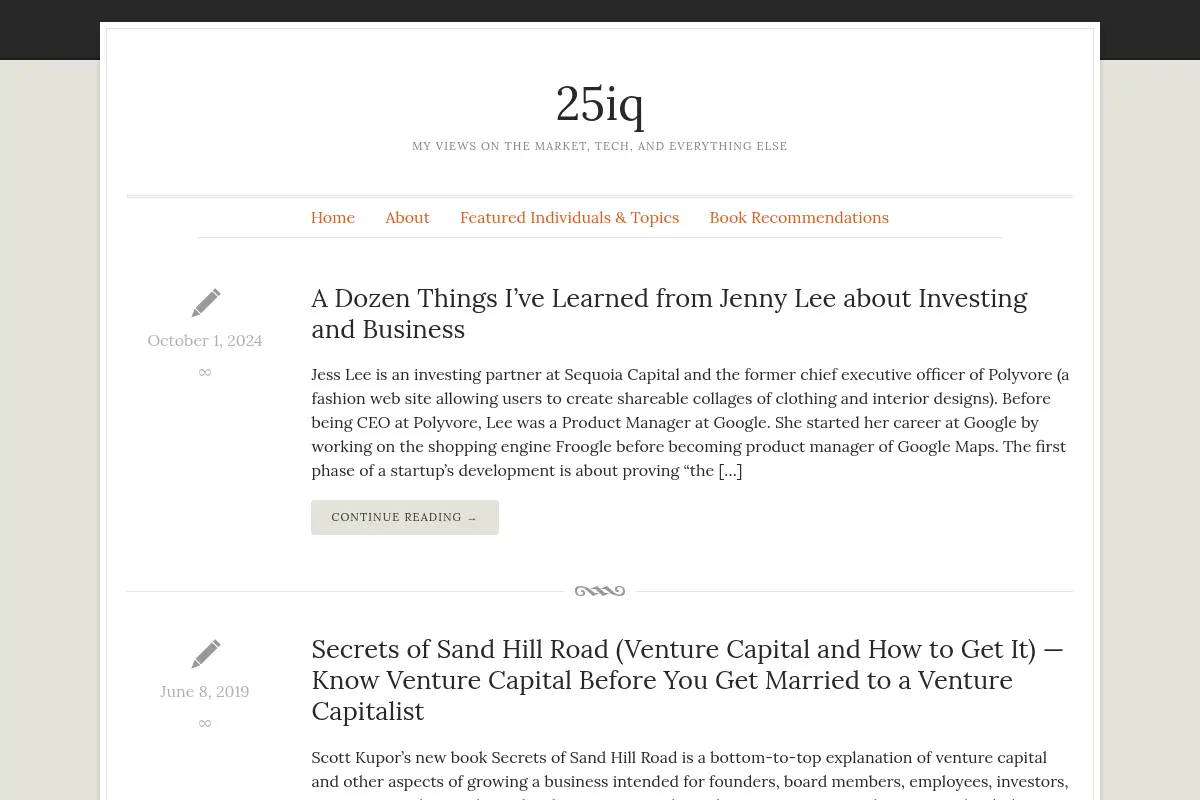 25iq – My views on the market, tech, and everything else