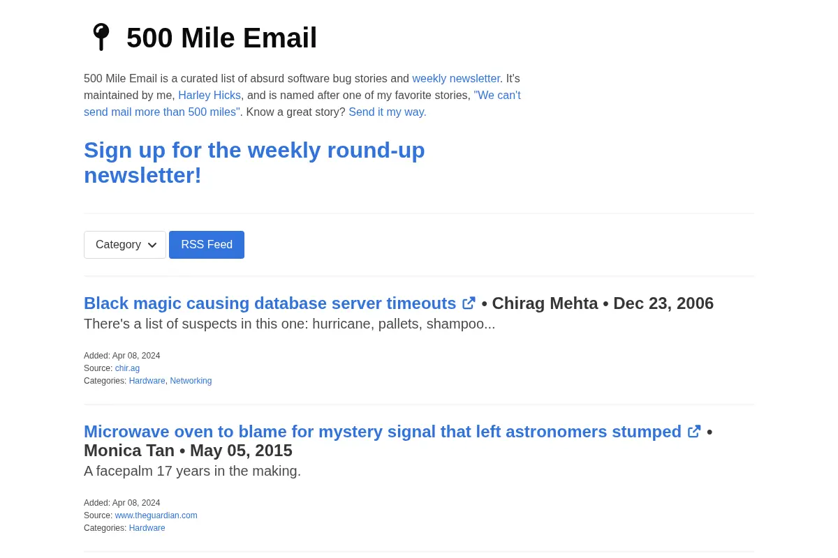 500 Mile Email