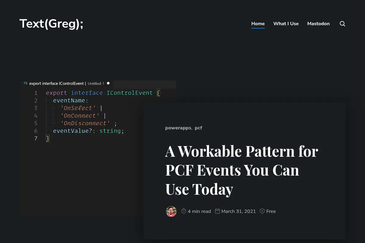 Text(Greg); // A Power Apps Blog