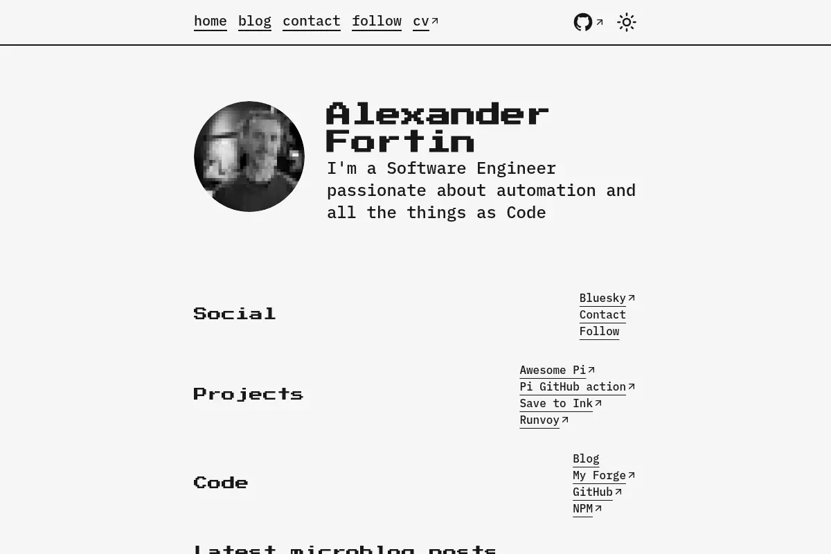Alexander Fortin's personal home page