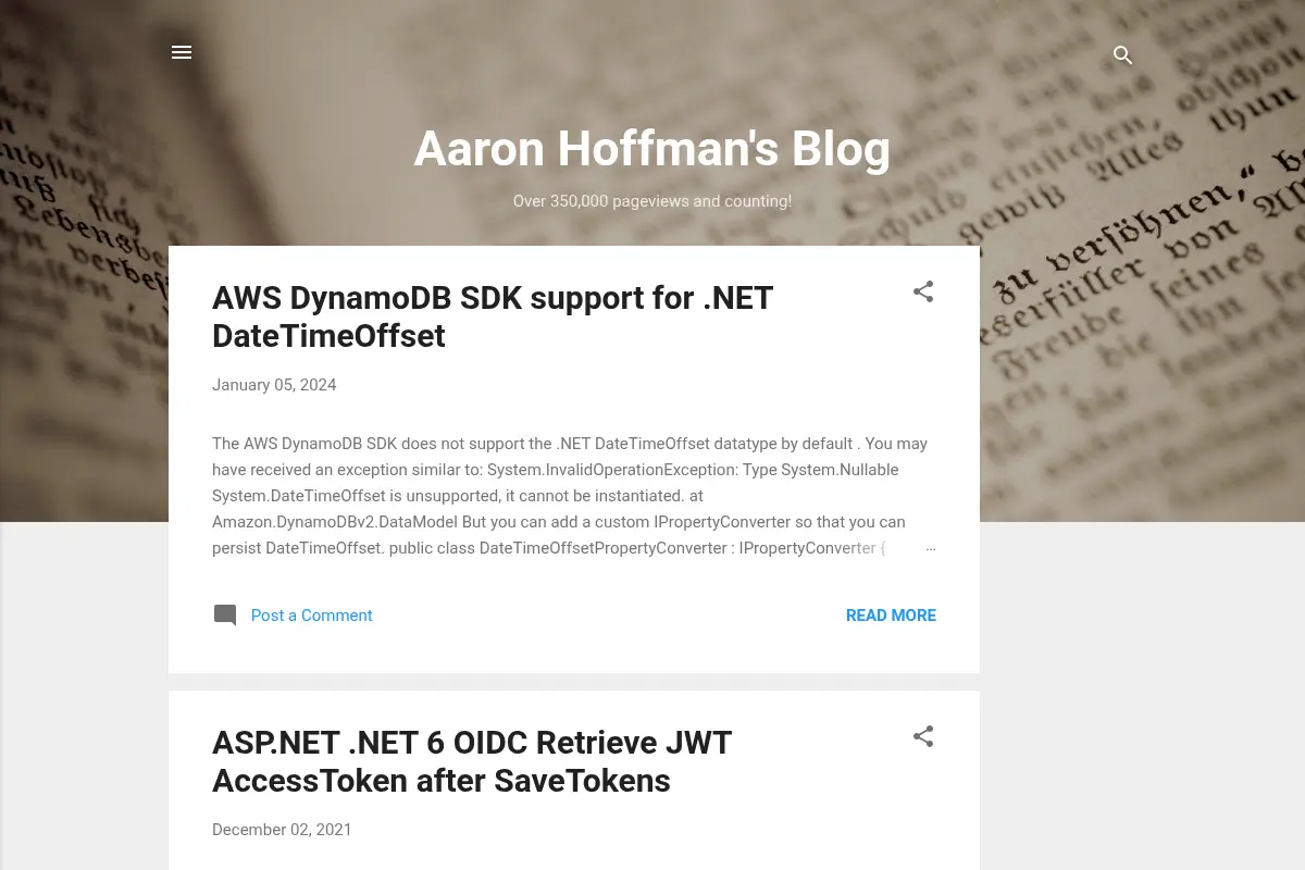 Aaron Hoffman's Blog