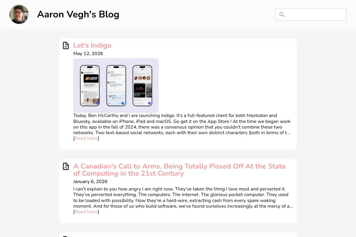 Aaron Vegh's Blog