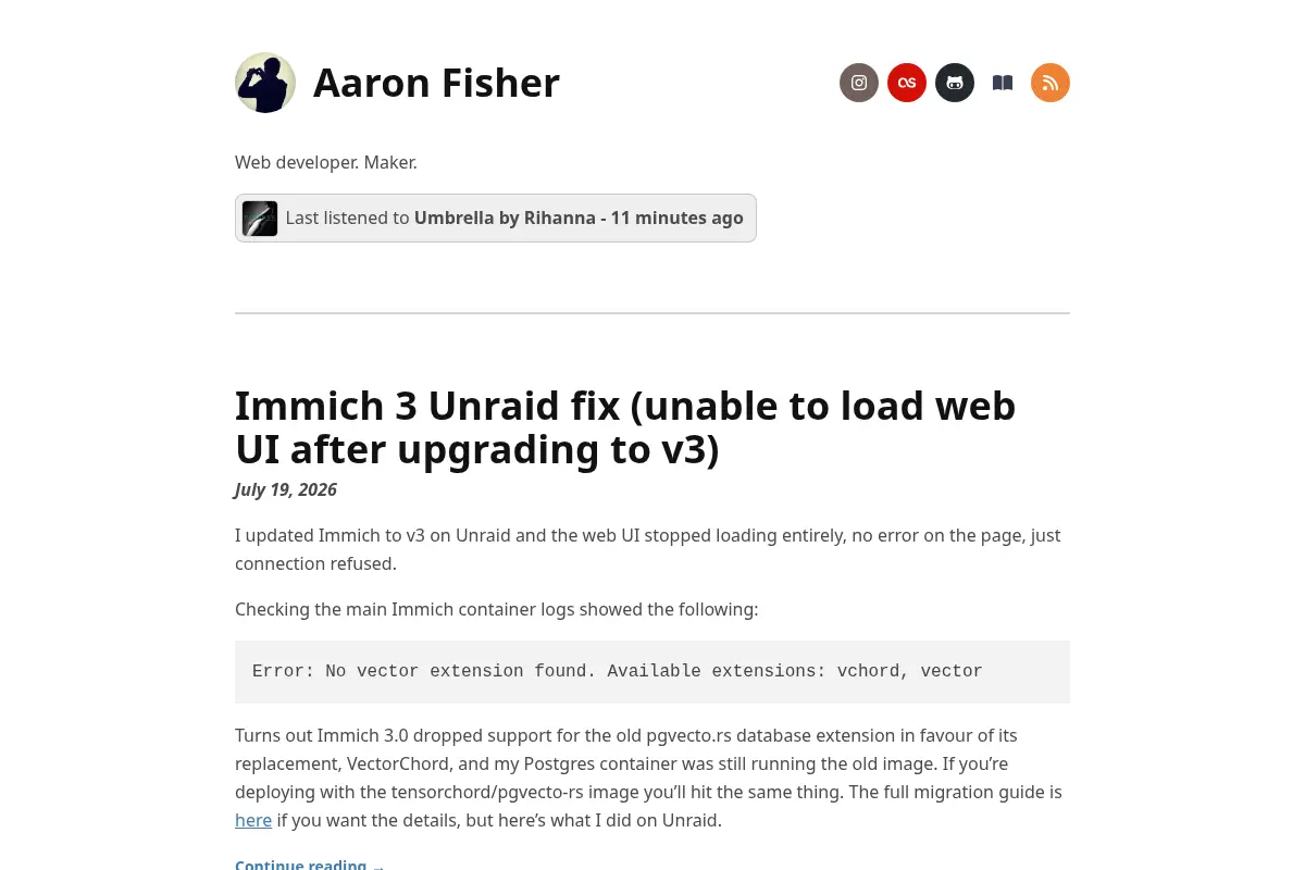 Aaron Fisher - Web developer & maker
