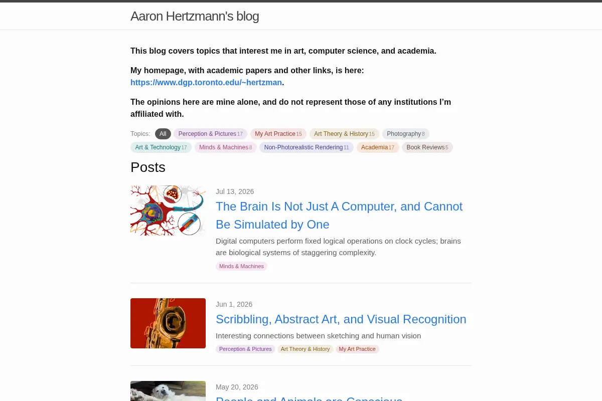 Aaron Hertzmann’s blog