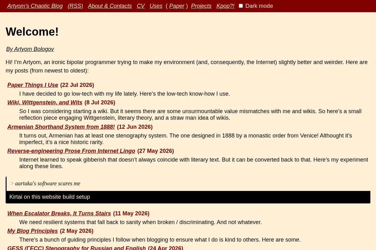 Artyom Bologov's Blog