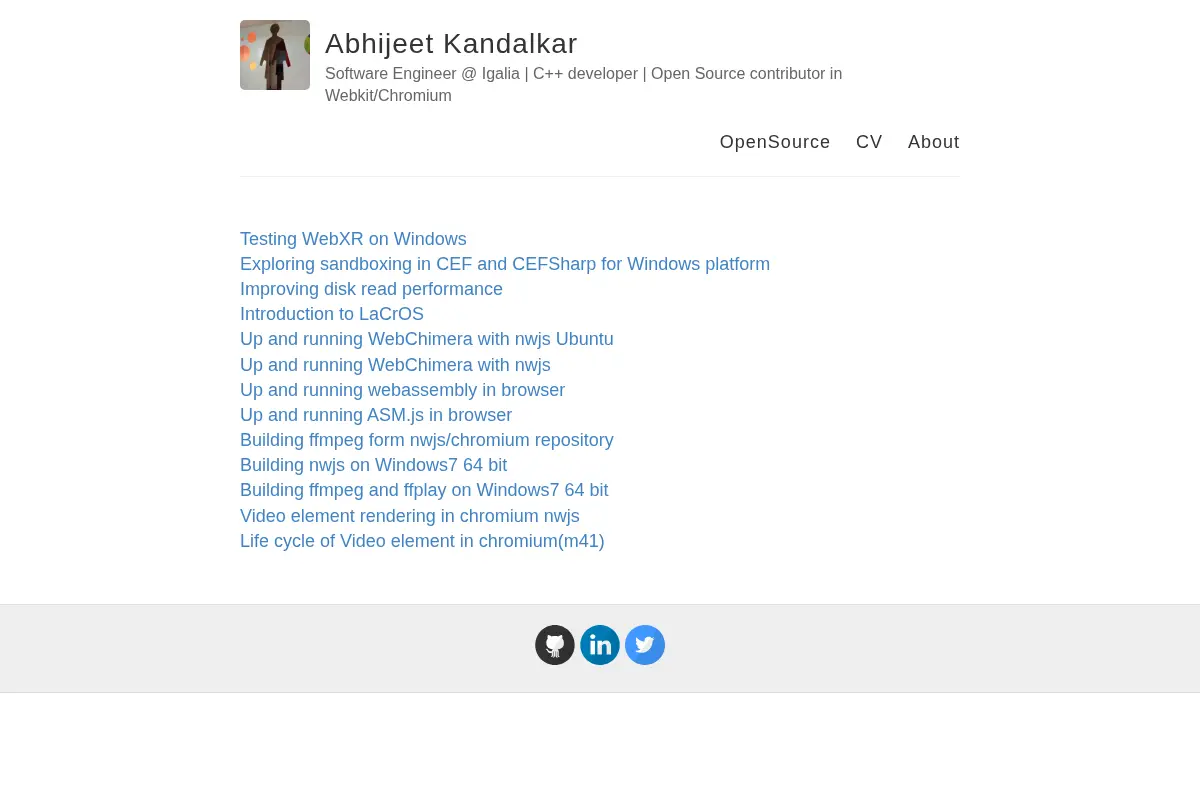 Abhijeet Kandalkar – Software Engineer @ Igalia | C++ developer | Open Source contributor in Webkit/Chromium