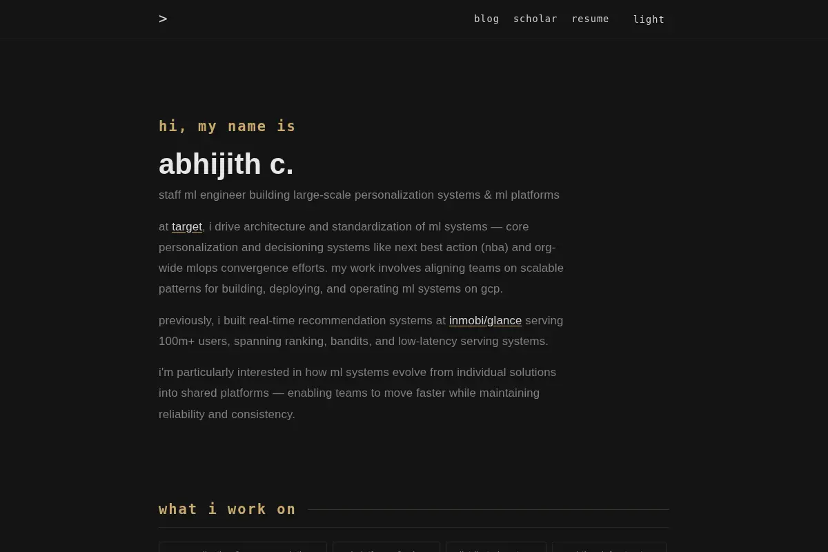 Abhijith's ML Engineering Blog