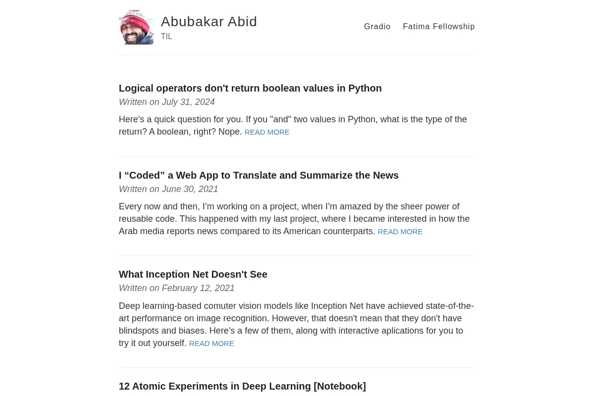 Abubakar Abid – TIL