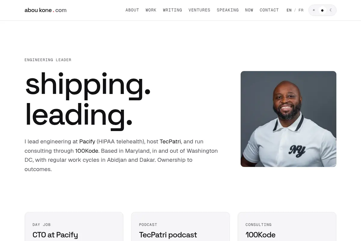 Abou Koné · Engineering leader · CTO at Pacify