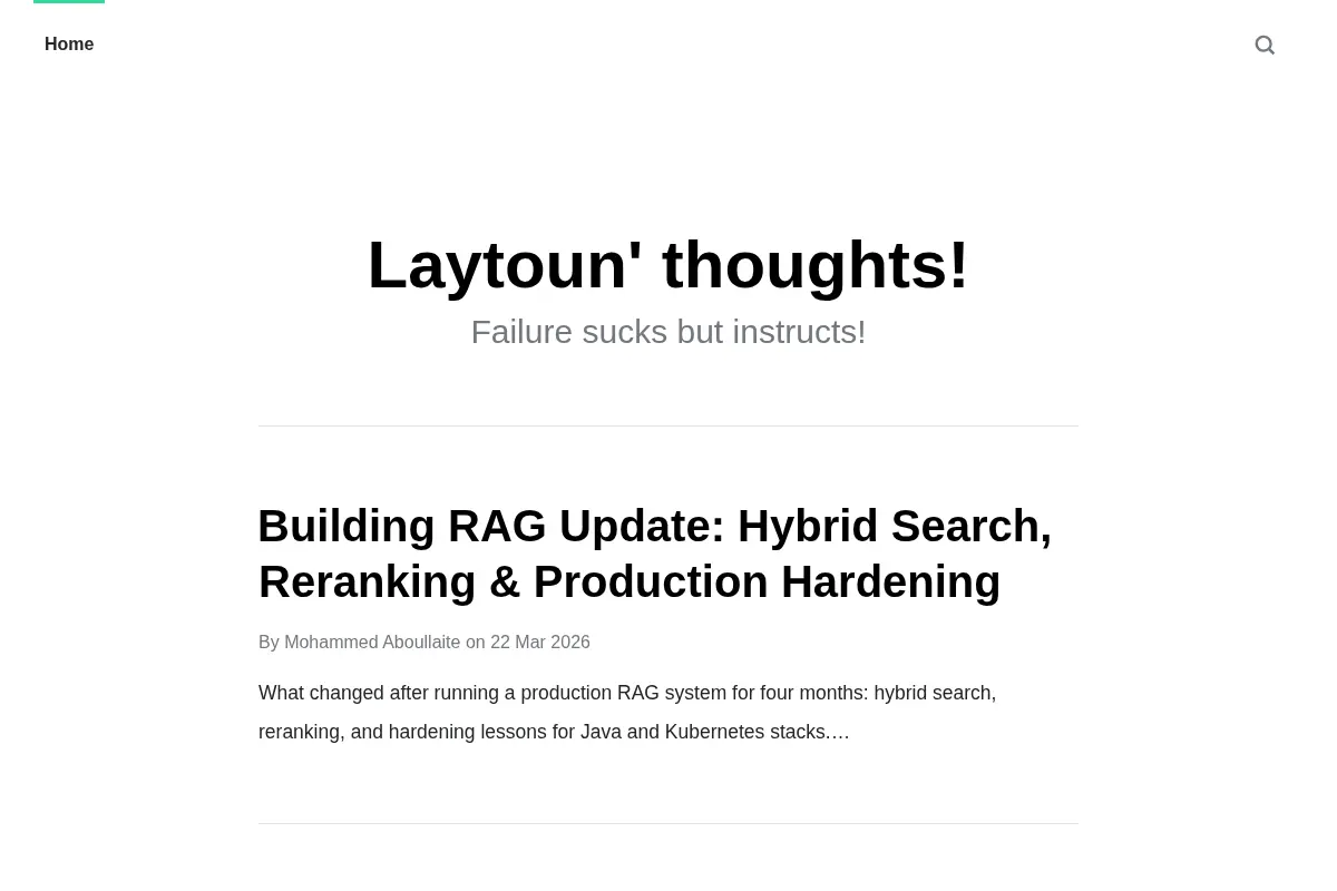 Laytoun' thoughts! - Java, Kubernetes & ML Engineering Blog
