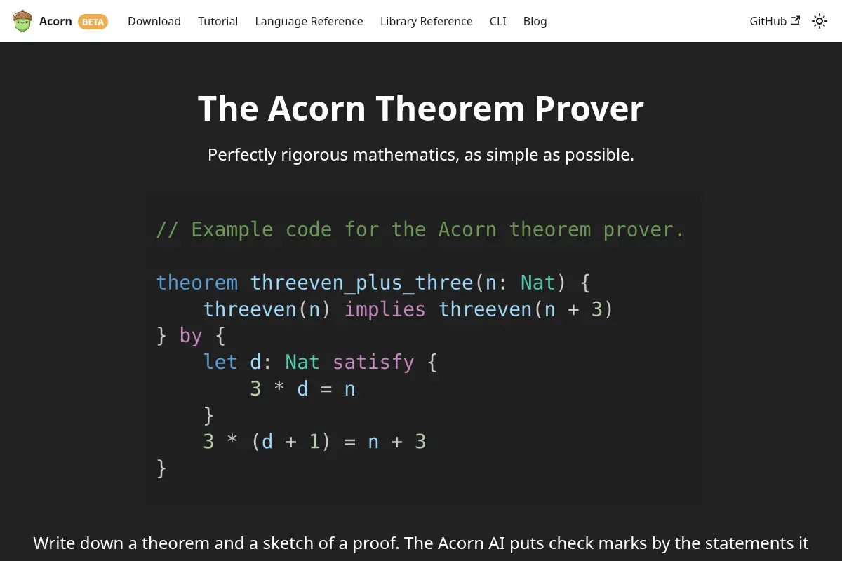 The Acorn Theorem Prover