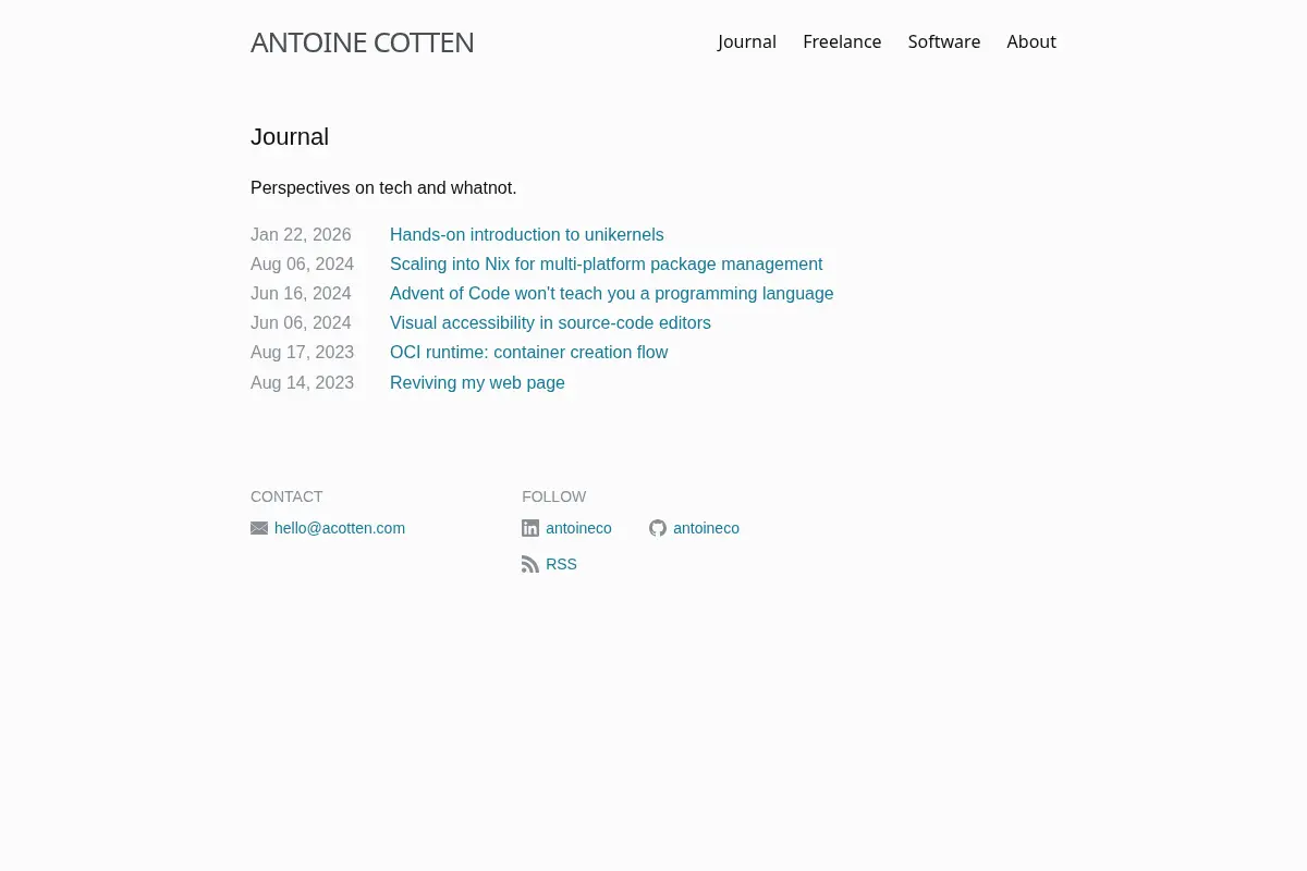 Antoine Cotten's Journal