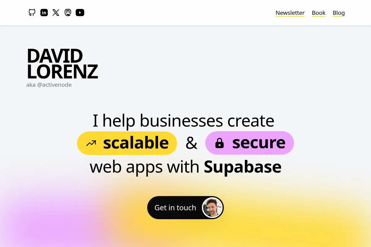David Lorenz (@activenode), Supabase Expert