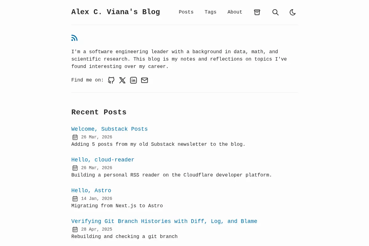Alex C. Viana's Blog