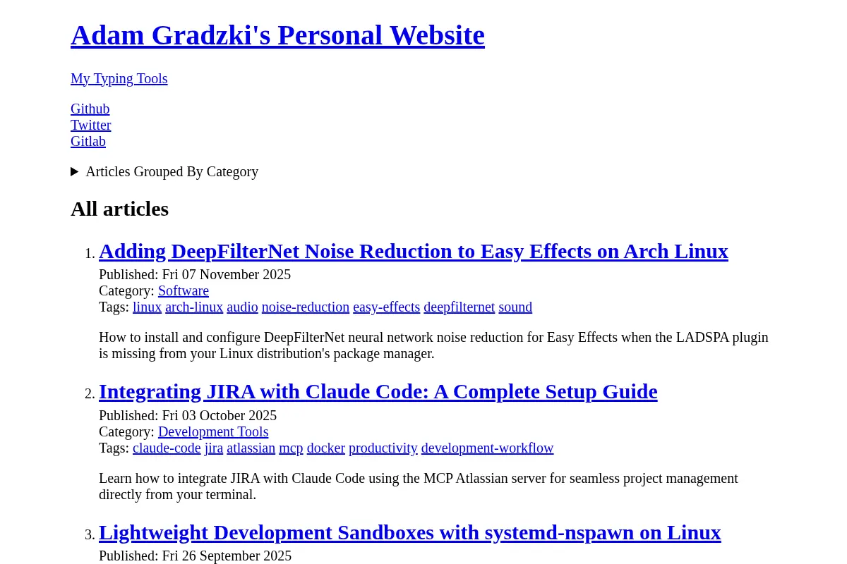Adam Gradzki's Personal Website