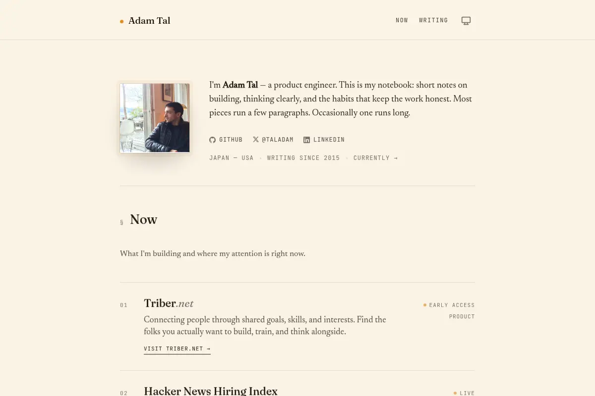 Adam Tal — notebook