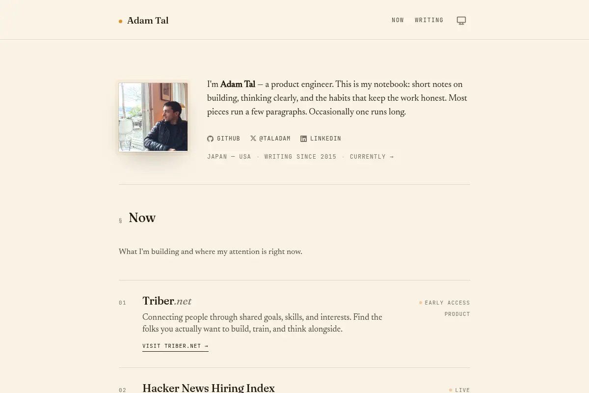 Adam Tal — notebook