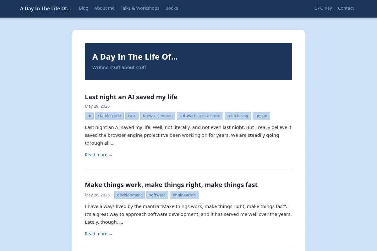 A Day In The Life Of...