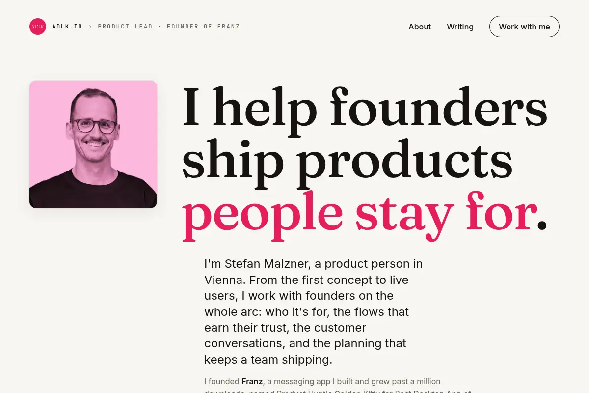 Stefan Malzner · Product designer & founder of Franz