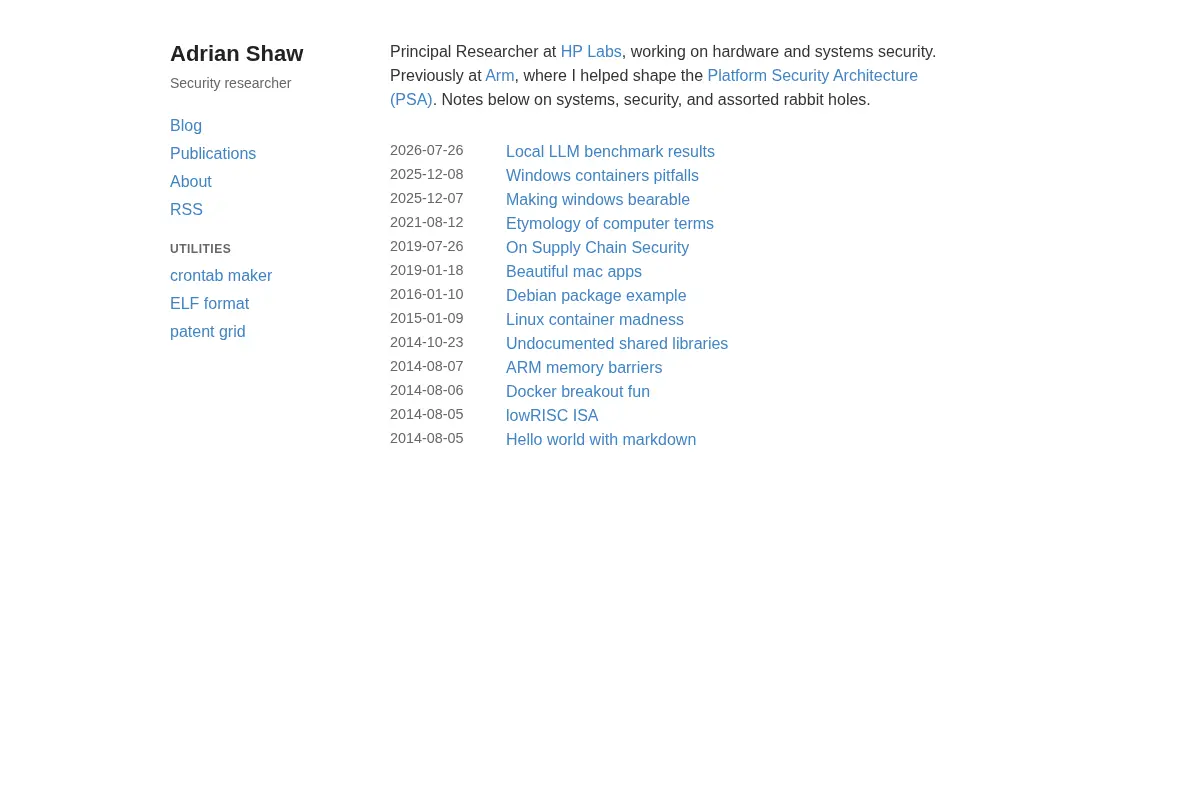Adrian Shaw – Security researcher