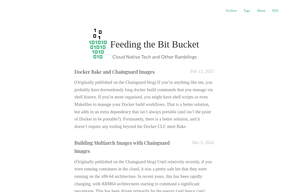 Feeding the Bit Bucket