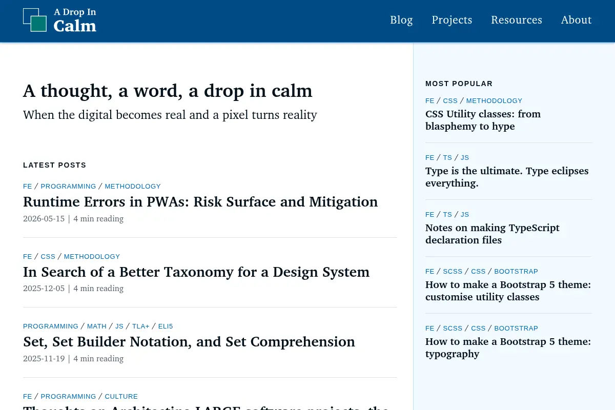 A Drop In Calm
