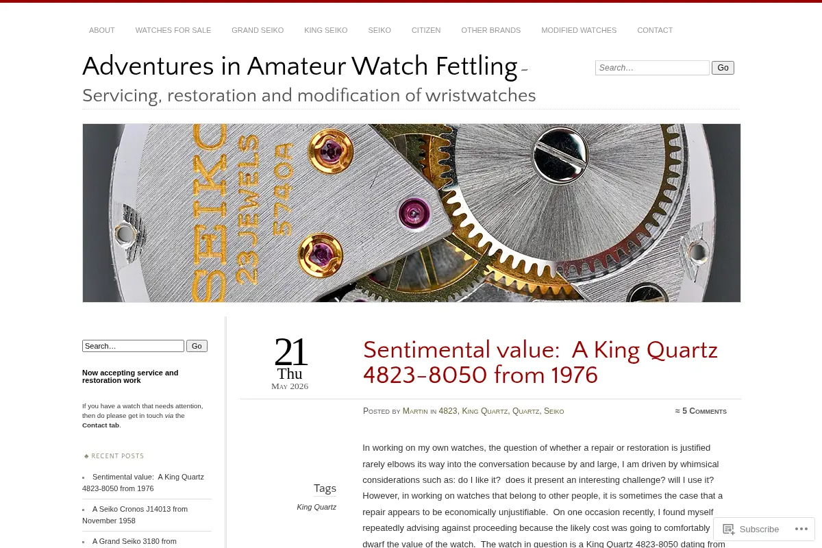 Adventures in Amateur Watch Fettling