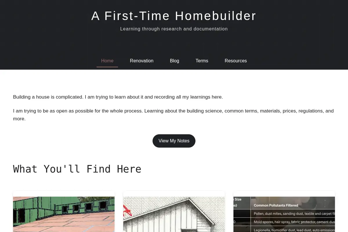 A First-Time Homebuilder