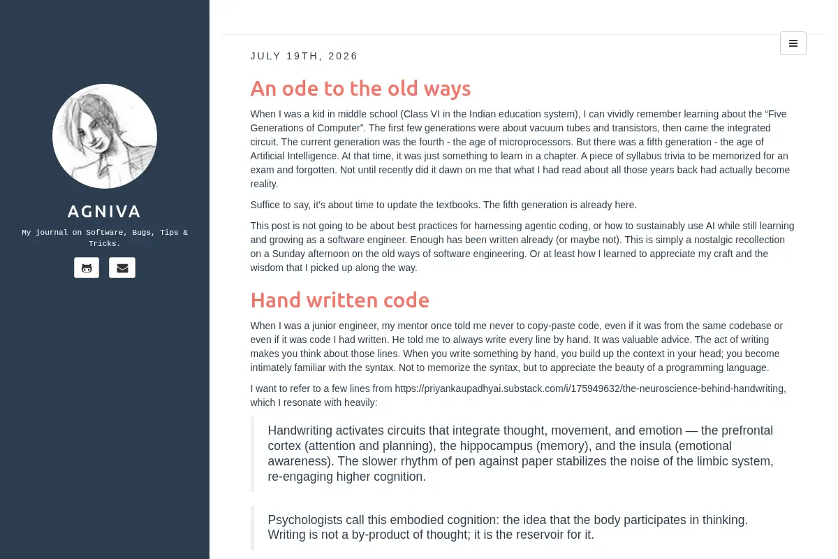 Agniva's Journal