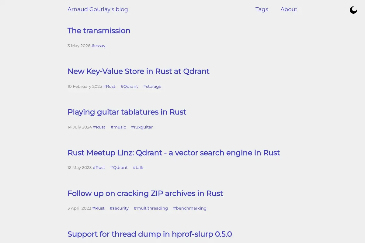 Arnaud Gourlay's blog