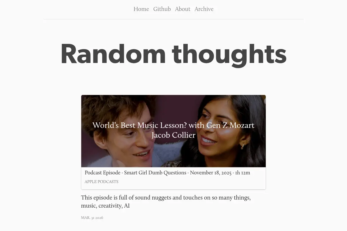 Random thoughts