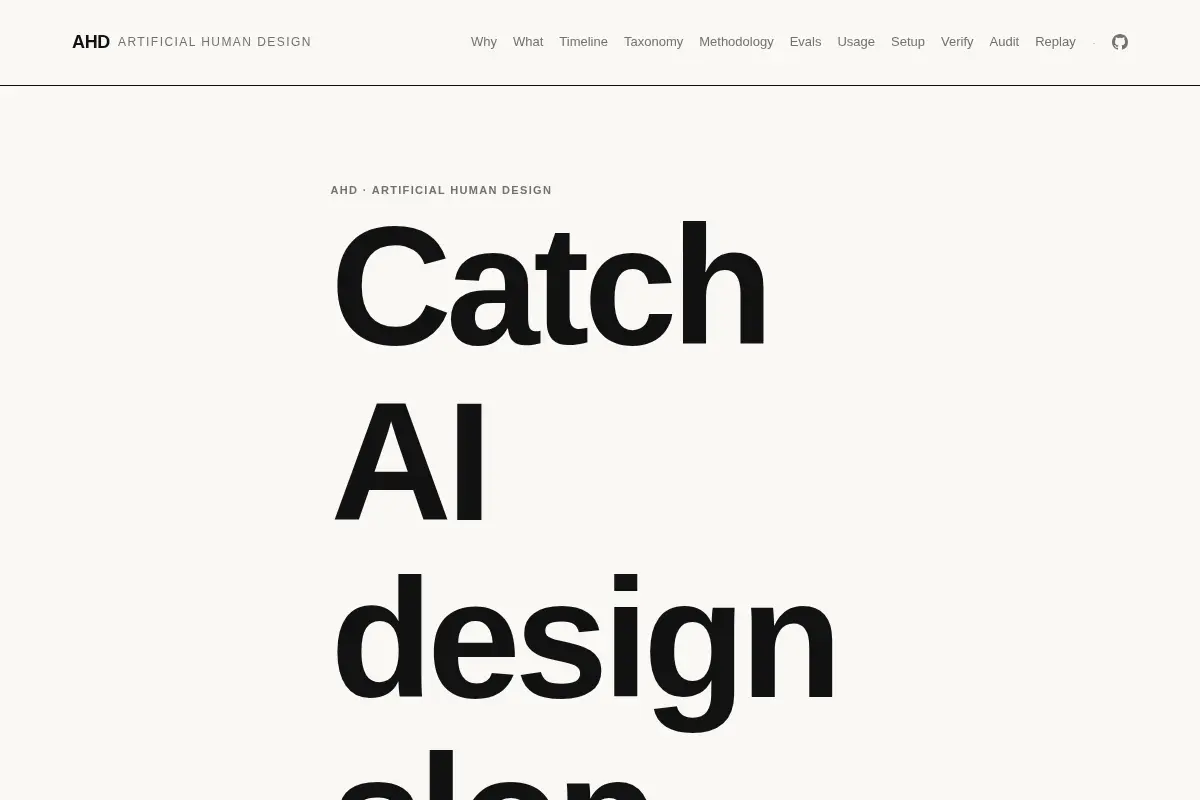 AHD · Artificial Human Design