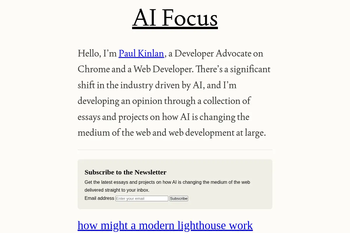 AI Focus — Paul Kinlan on how AI is changing the web