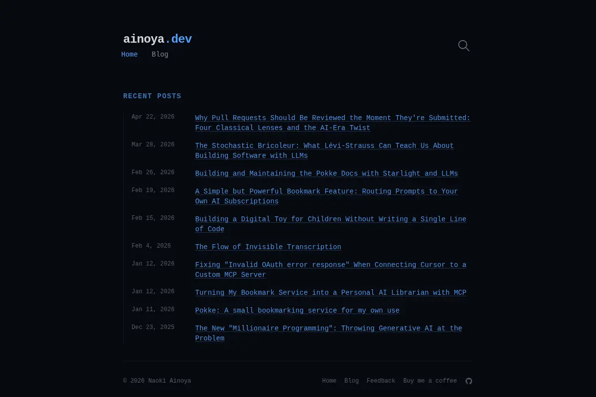 Naoki Ainoya's Personal Website