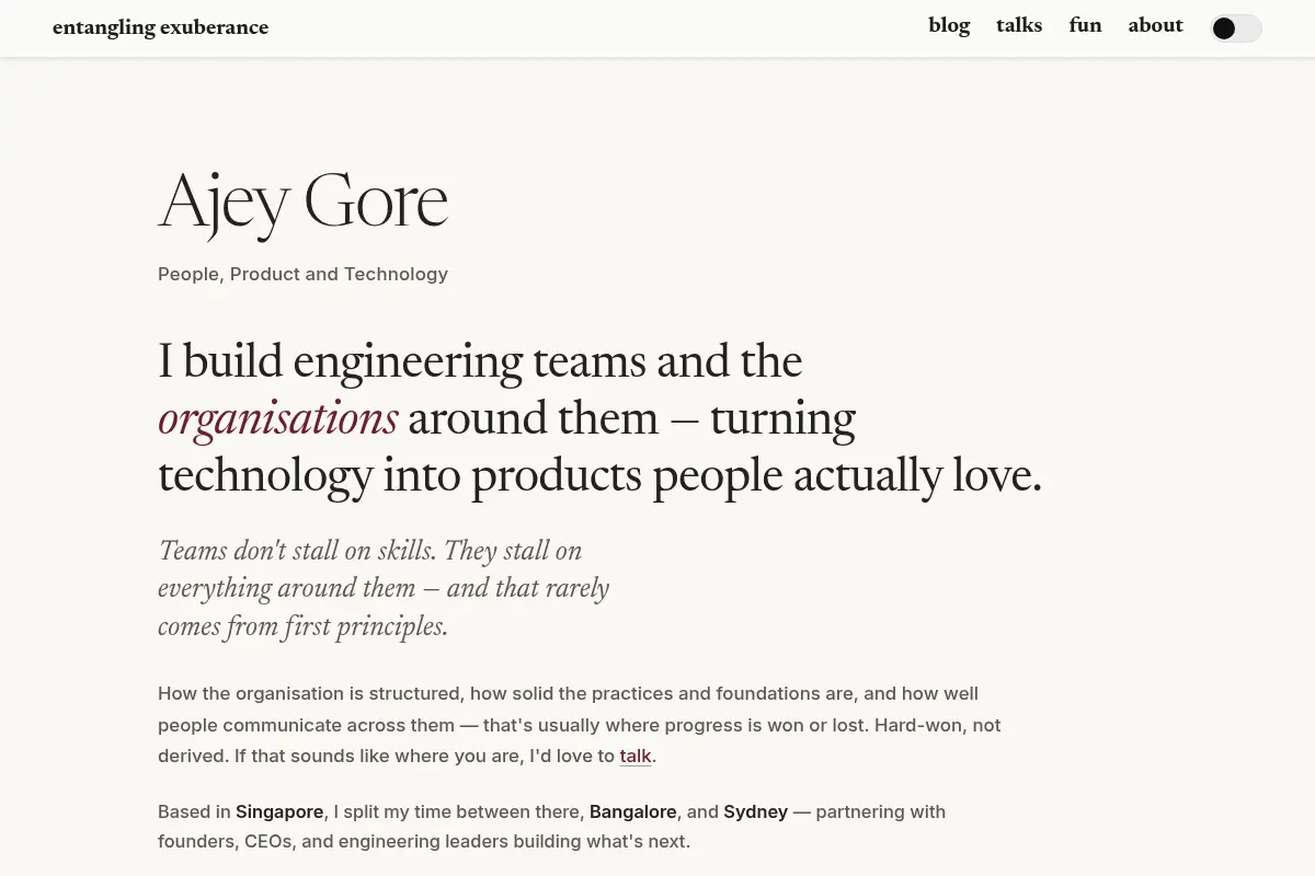 Ajey Gore — Technology Leader, Software Engineer & Startup Advisor