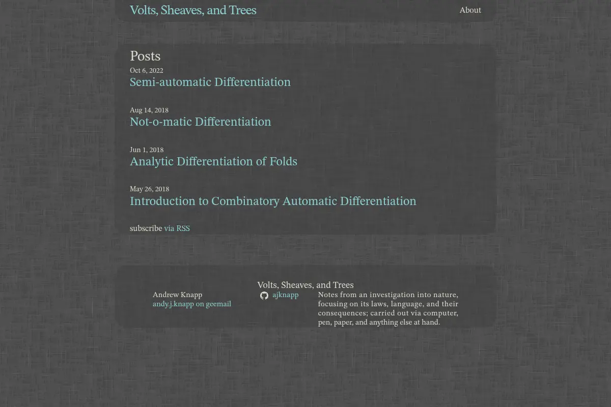 Volts, Sheaves, and Trees