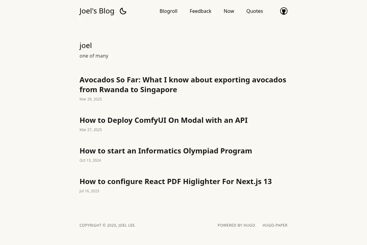 Joel's Blog