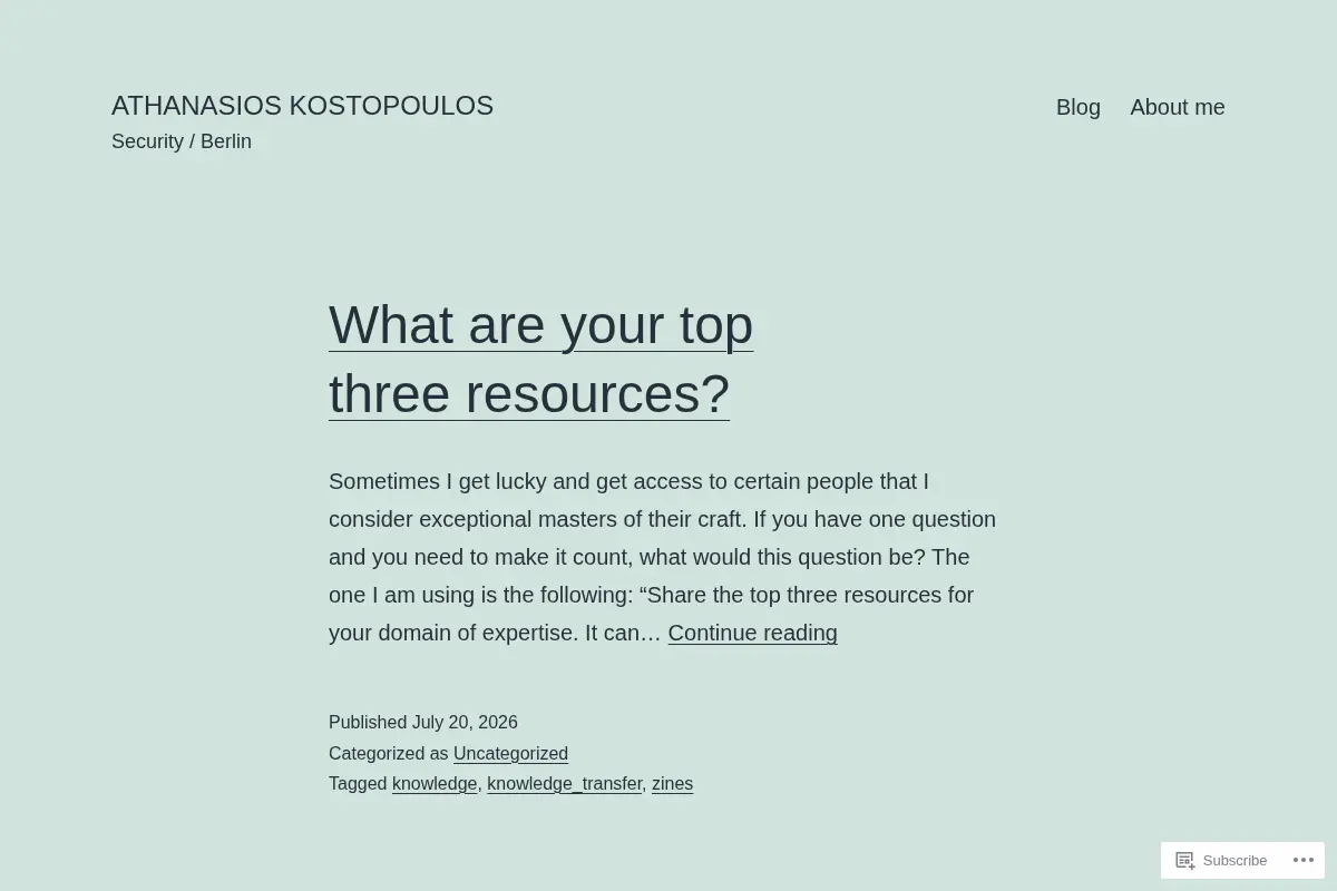 Athanasios Kostopoulos – Security / Berlin