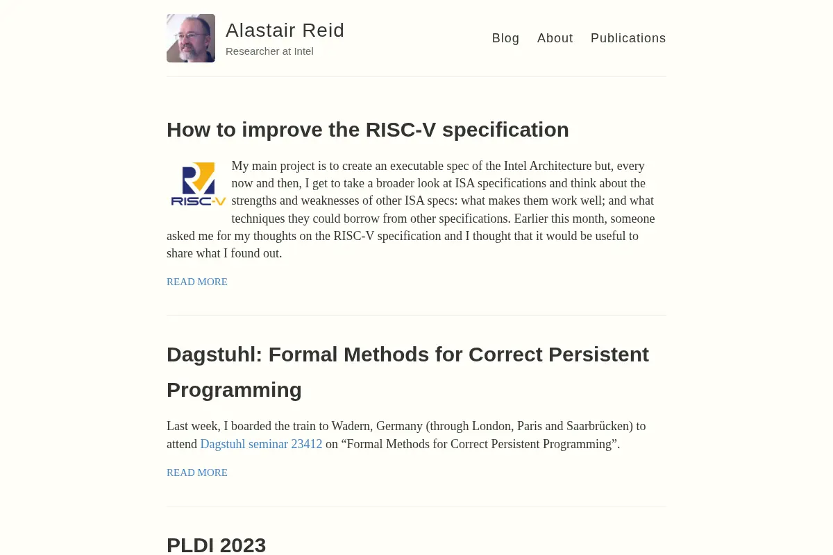 Alastair Reid – Researcher at Intel