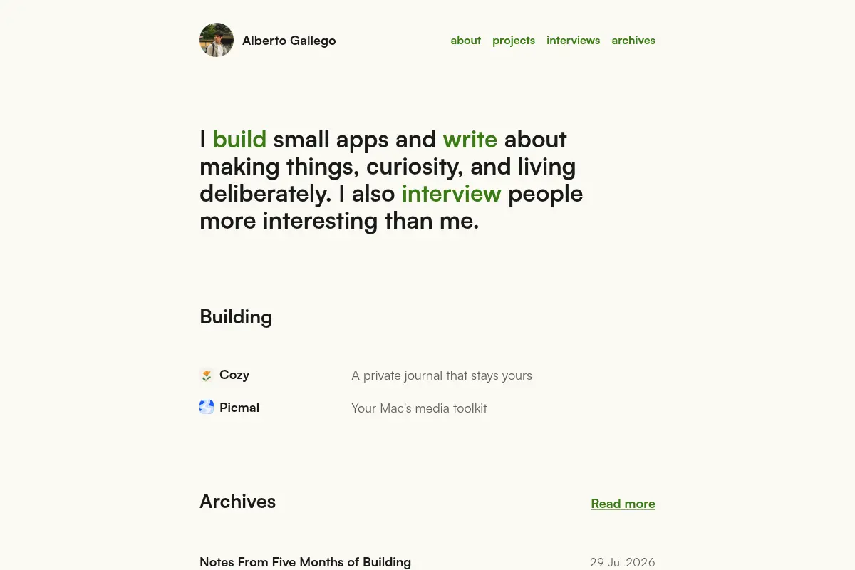 Alberto Gallego — Independent software developer