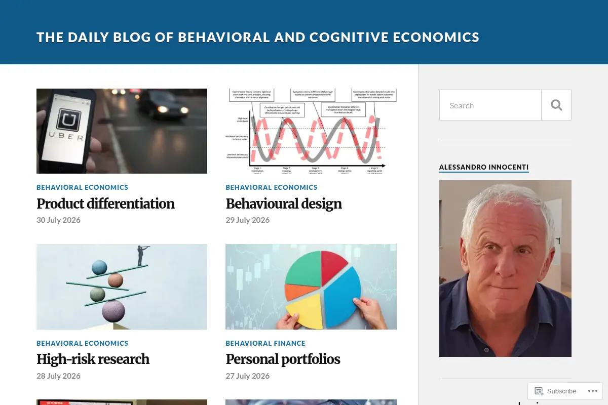 The daily blog of behavioral and cognitive economics