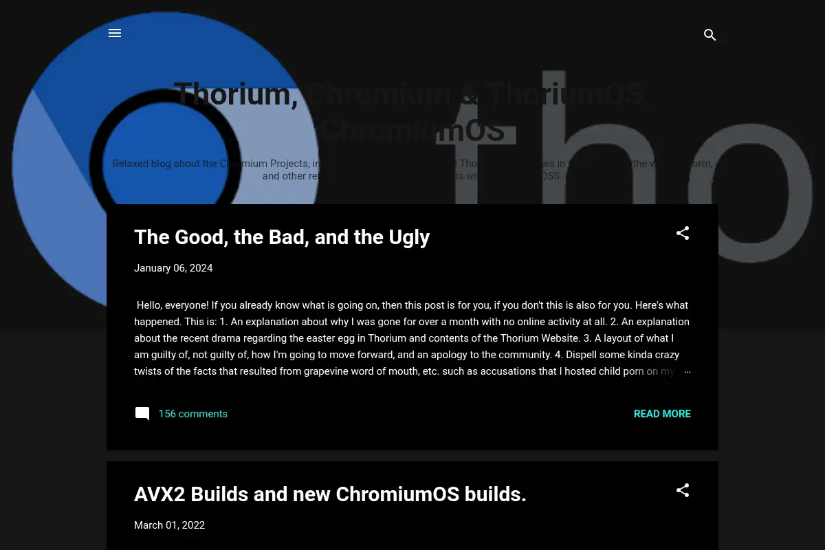 Thorium, Chromium & ThoriumOS, ChromiumOS