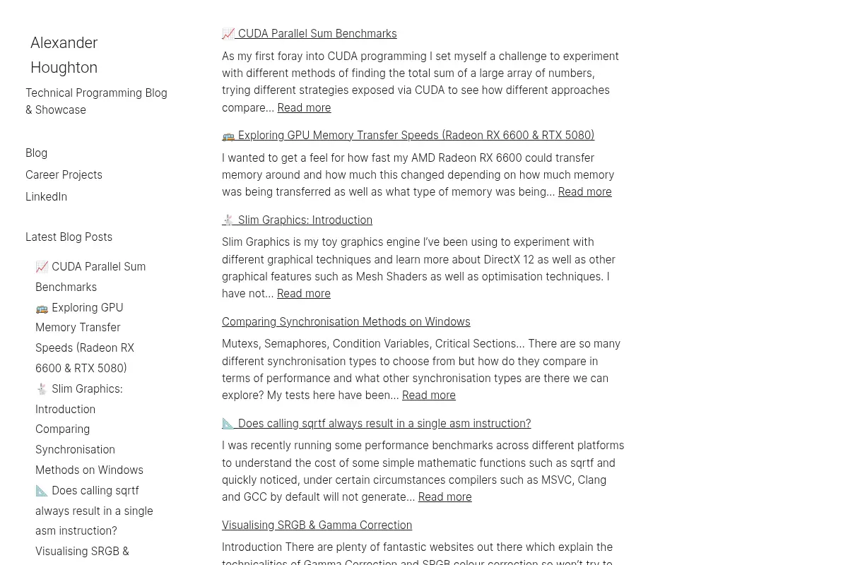 Alexander Houghton – Technical Programming Blog & Showcase