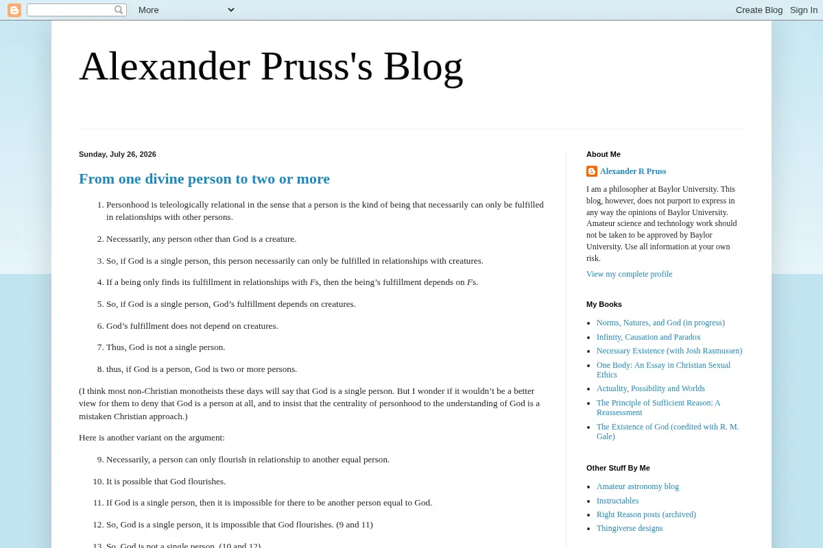 Alexander Pruss's Blog