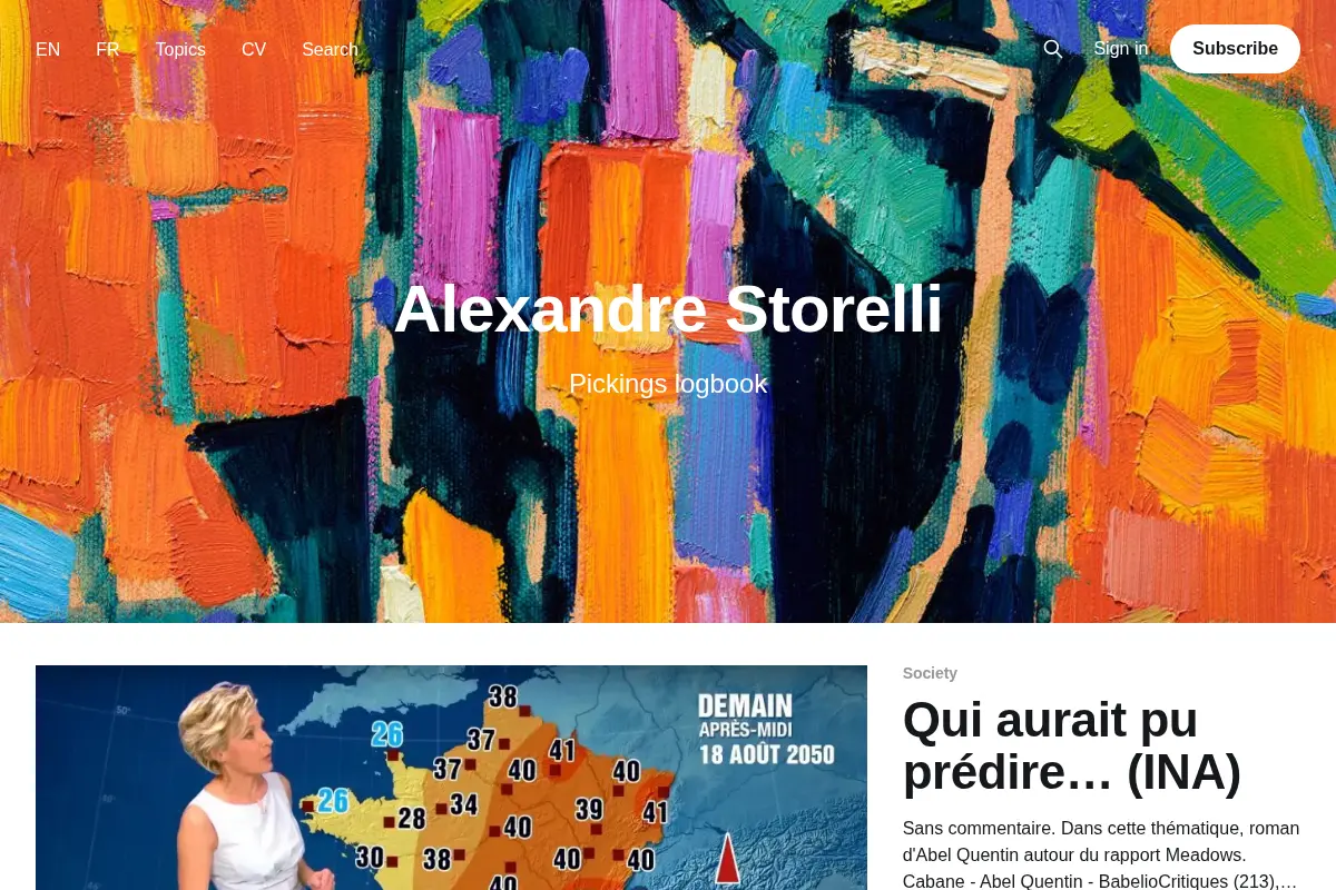 Alexandre Storelli - Pickings logbook