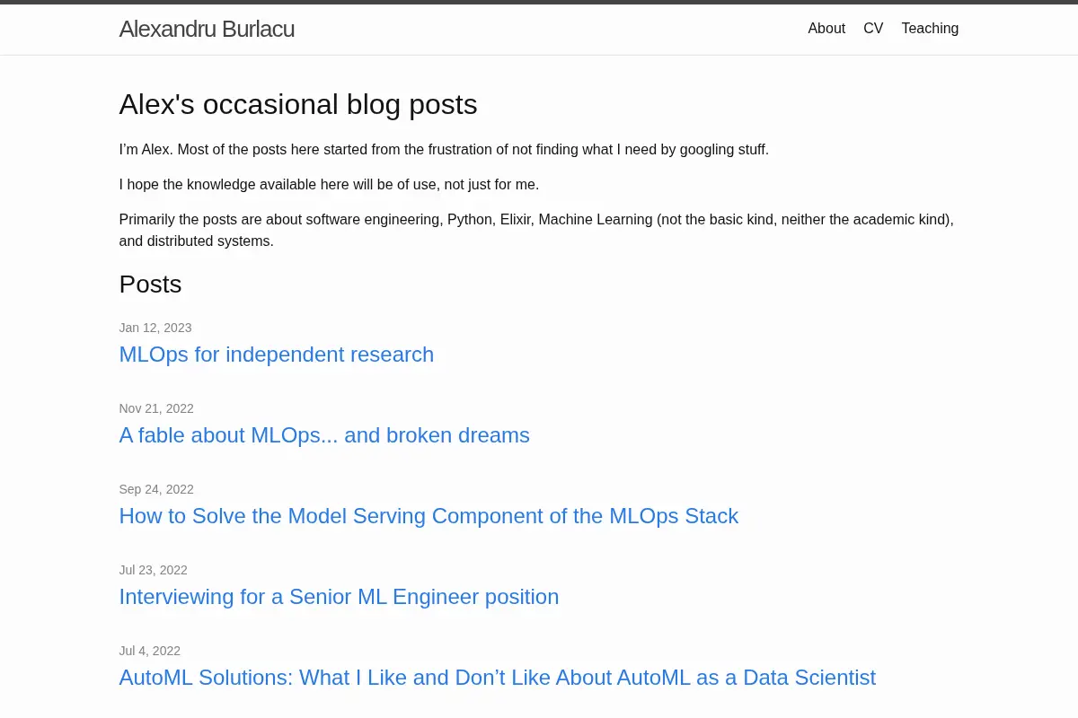 Alex's occasional blog posts