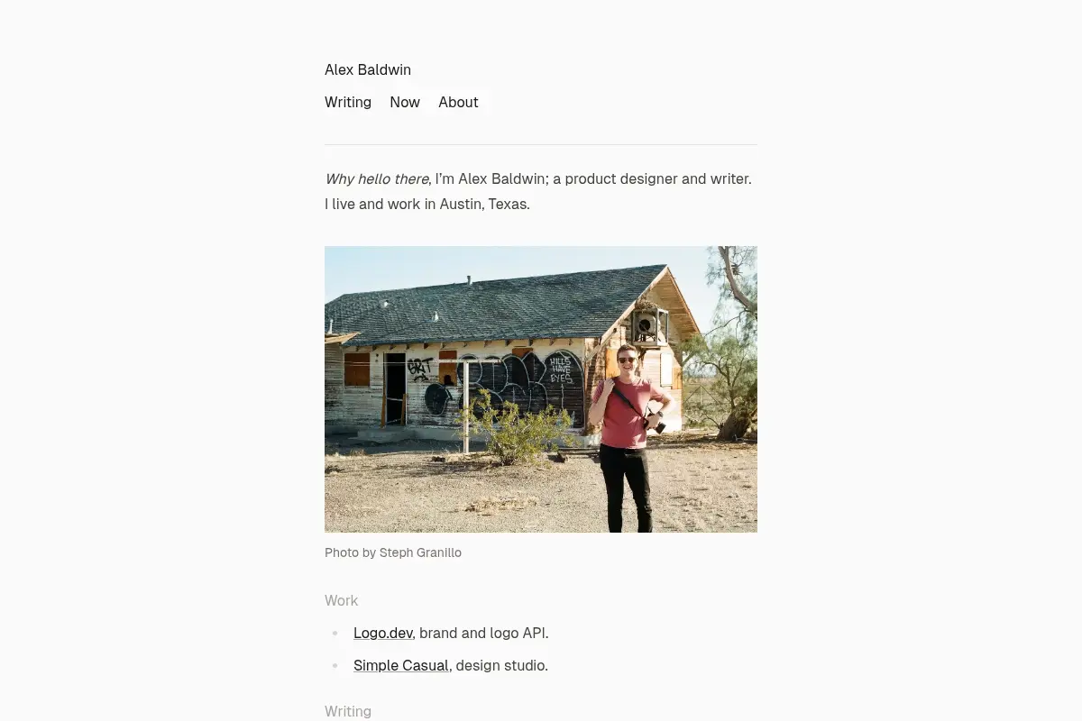 Alex Baldwin - Product Designer and Writer